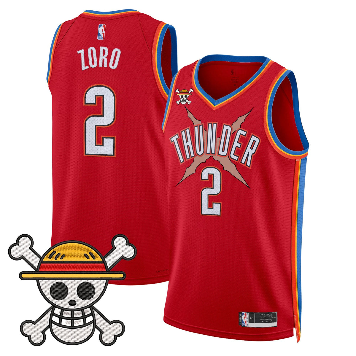OKC x One Piece Swingman Jersey- Stitched product image 32, provided for visual reference and product detail review