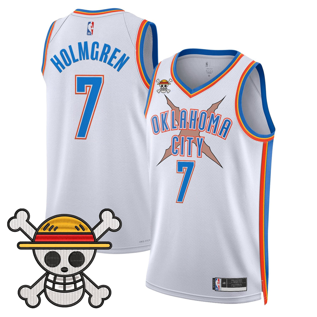 OKC x One Piece Swingman Jersey- Stitched product image 16, provided for visual reference and product detail review