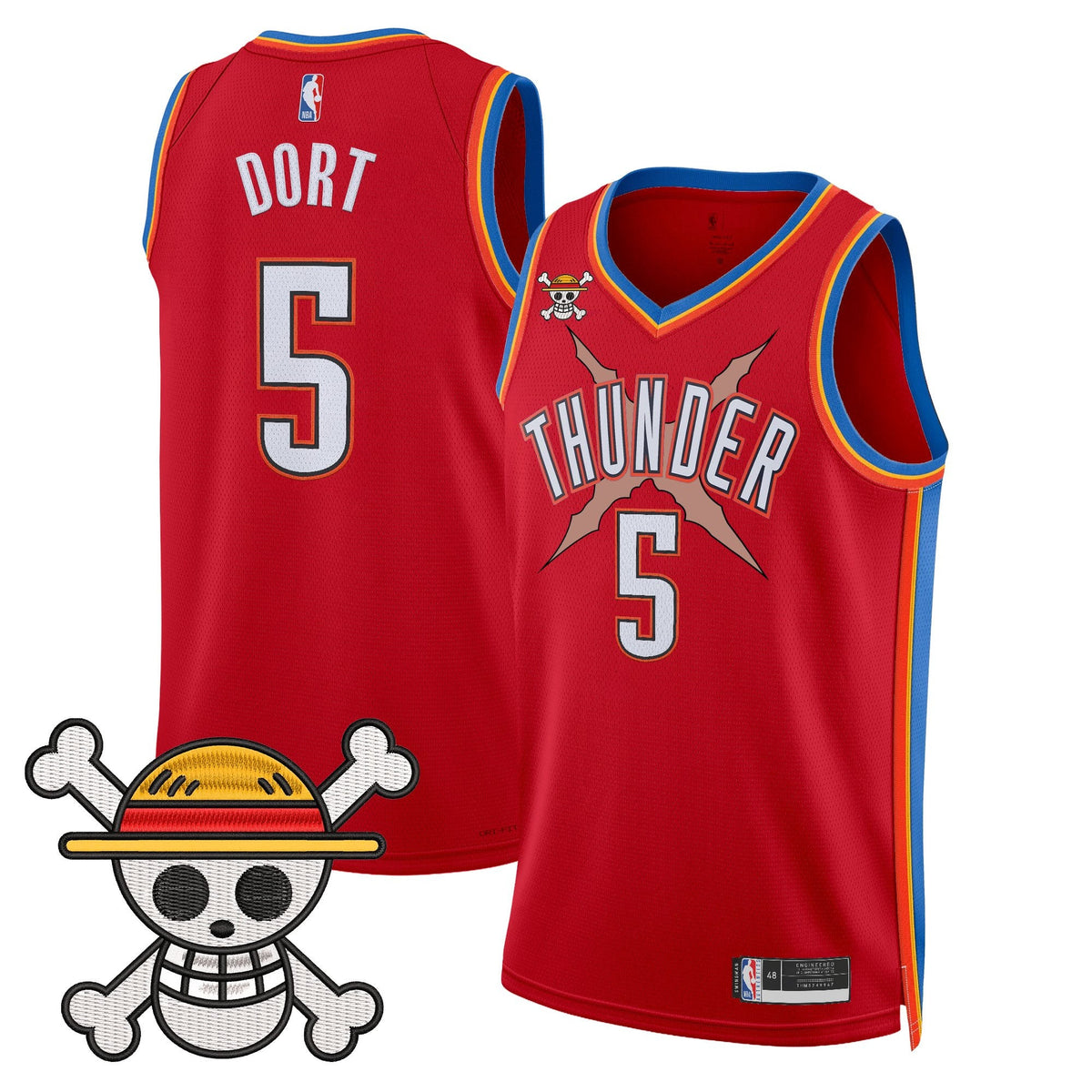 OKC x One Piece Swingman Jersey- Stitched product image 38, provided for visual reference and product detail review