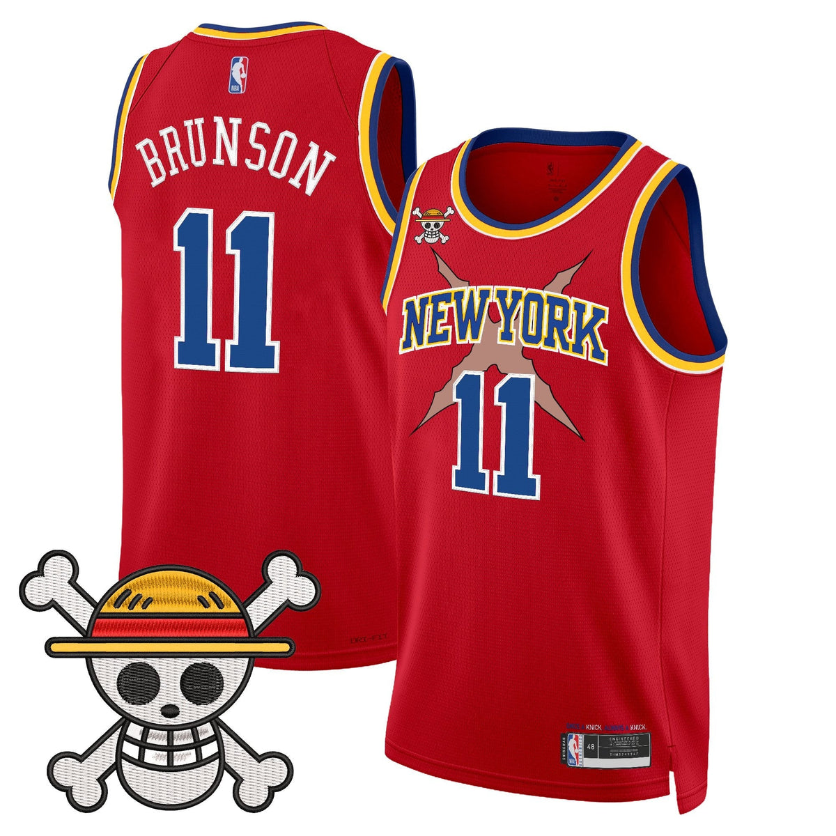 NYK x One Piece Swingman Jersey- Stitched product image 32, provided for visual reference and product detail review