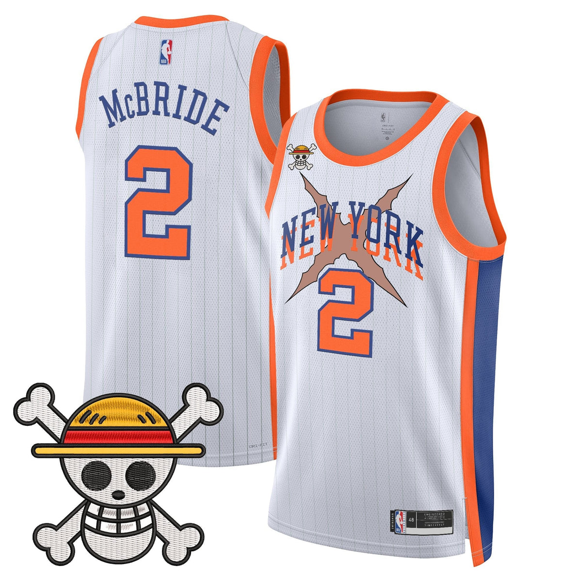 NYK x One Piece Swingman Jersey- Stitched product image 24, provided for visual reference and product detail review