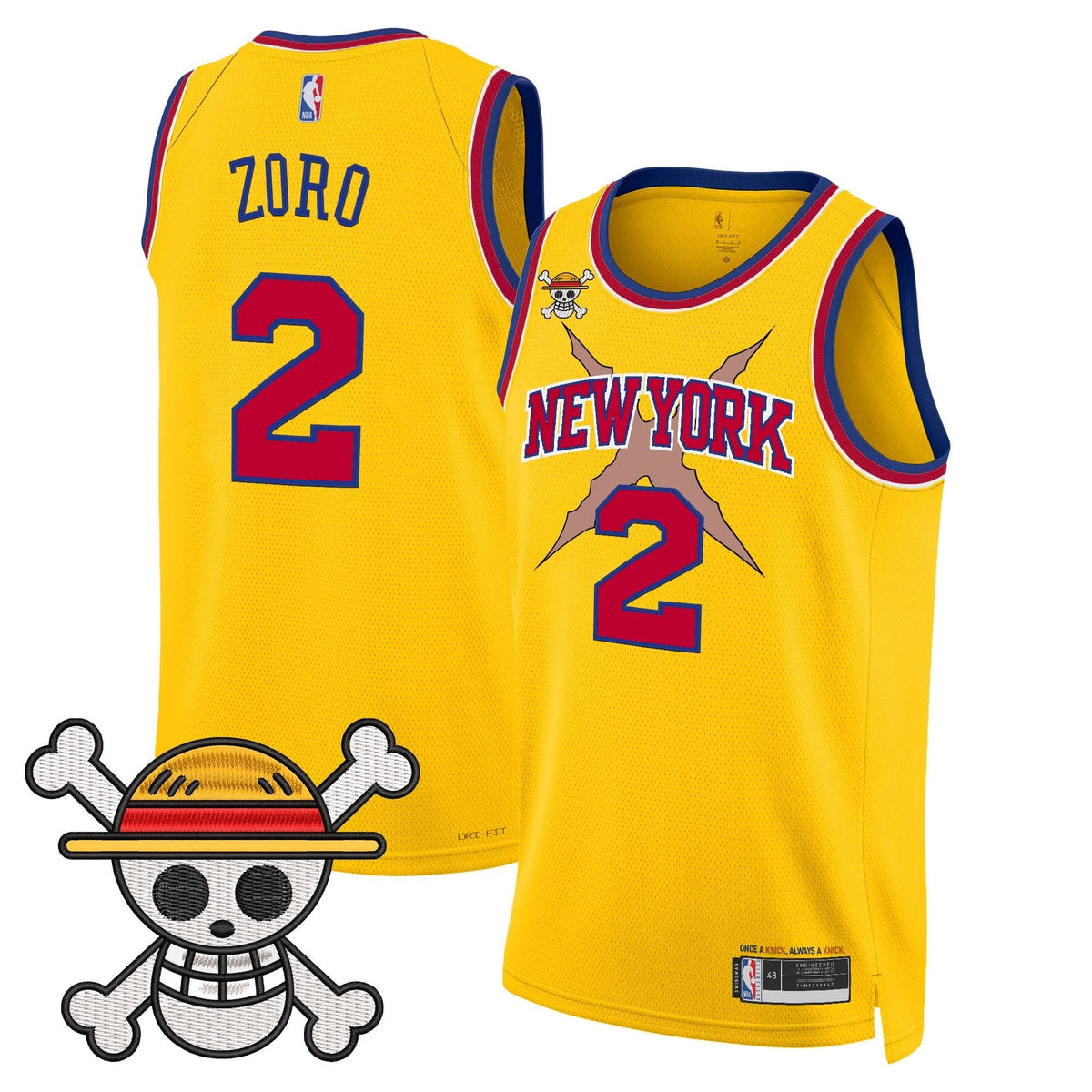 NYK x One Piece Swingman Jersey- Stitched product image 38, provided for visual reference and product detail review