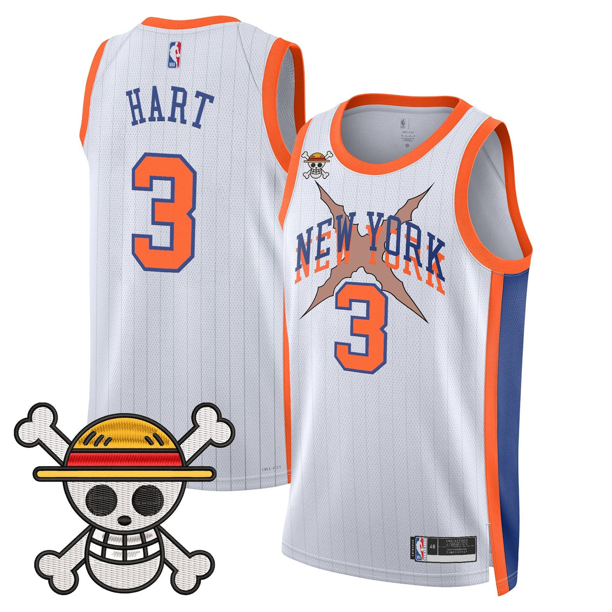 NYK x One Piece Swingman Jersey- Stitched product image 22, provided for visual reference and product detail review