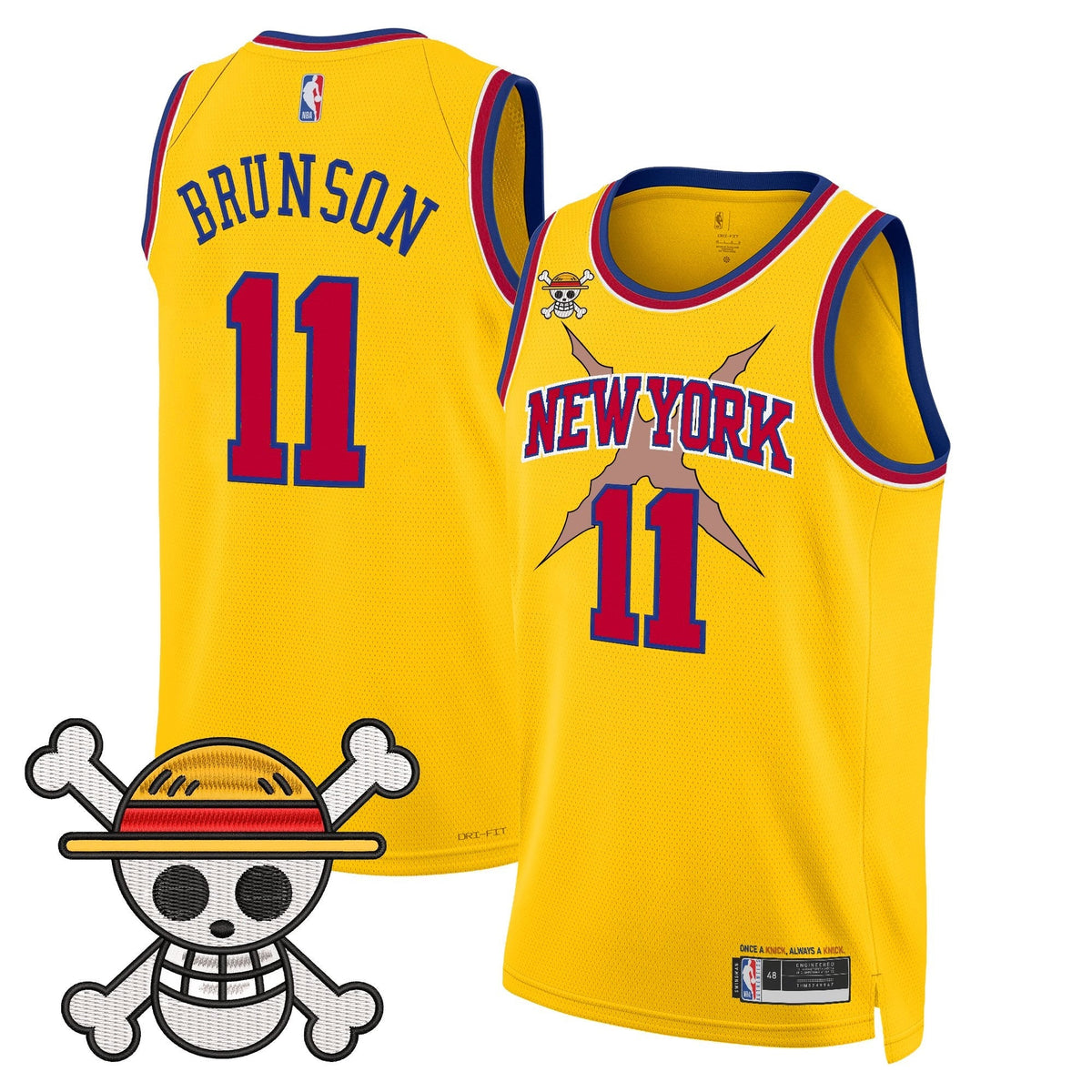 NYK x One Piece Swingman Jersey- Stitched product image 41, provided for visual reference and product detail review