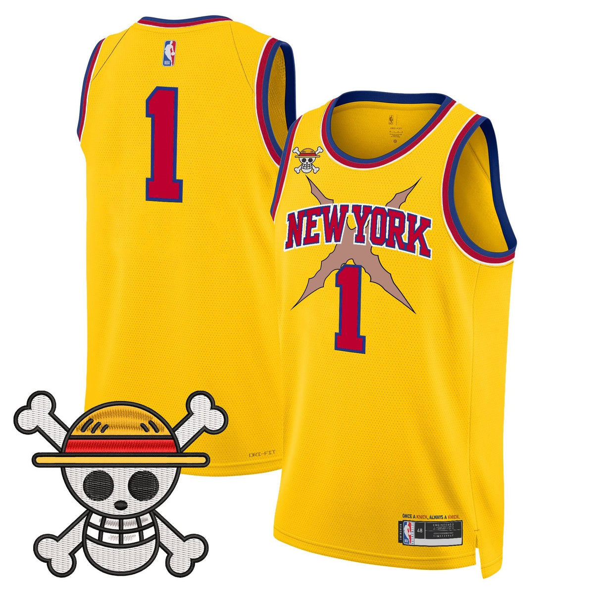 NYK x One Piece Swingman Jersey- Stitched product image 45, provided for visual reference and product detail review