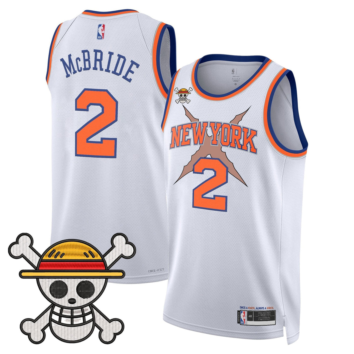 NYK x One Piece Swingman Jersey- Stitched product image 15, provided for visual reference and product detail review