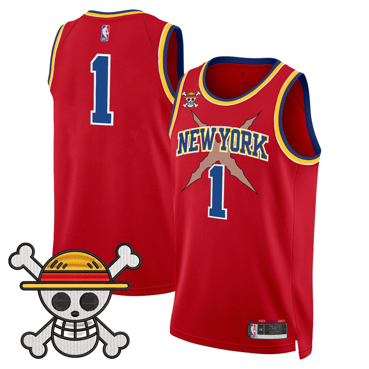 NYK x One Piece Swingman Jersey- Stitched product image 36, provided for visual reference and product detail review