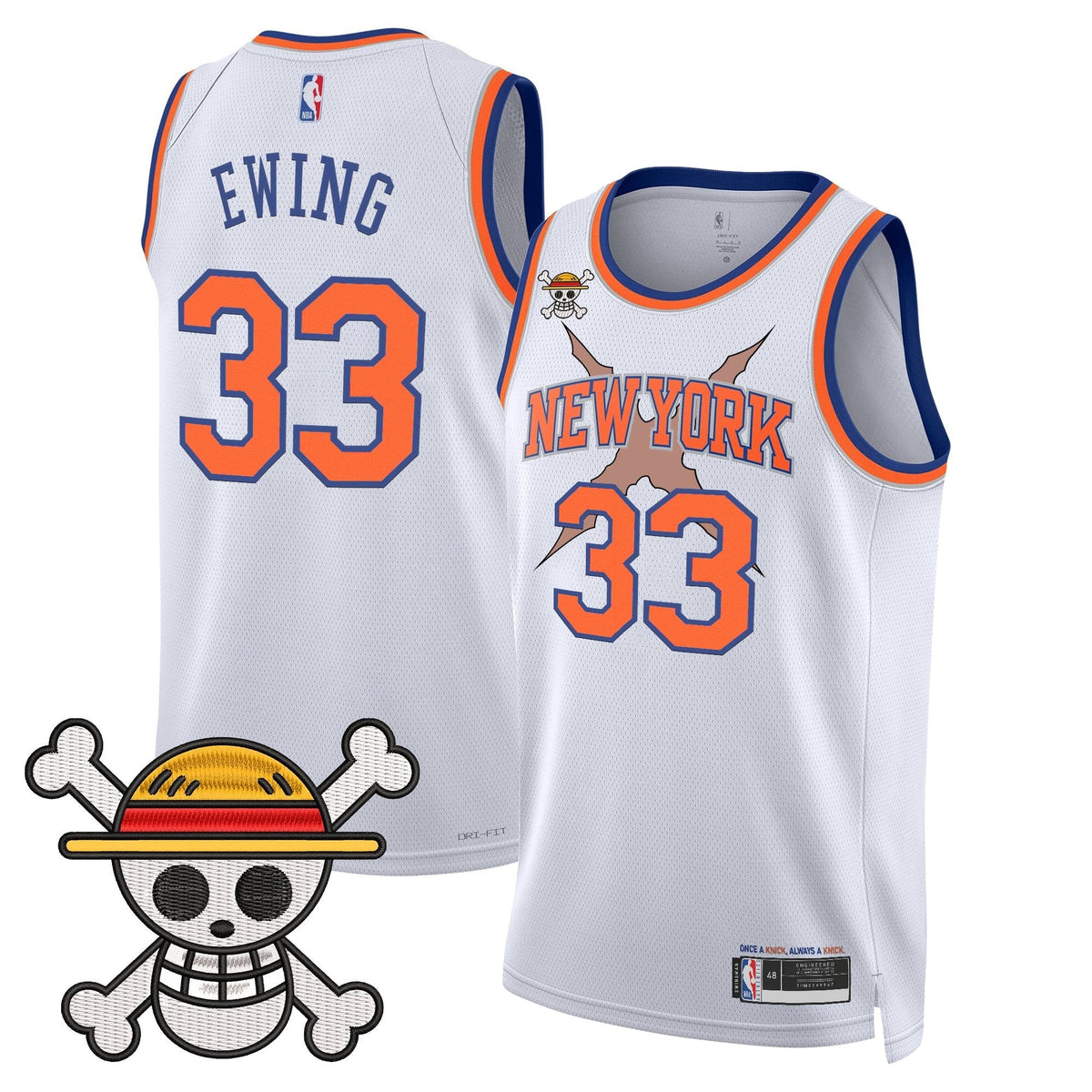 NYK x One Piece Swingman Jersey- Stitched product image 17, provided for visual reference and product detail review