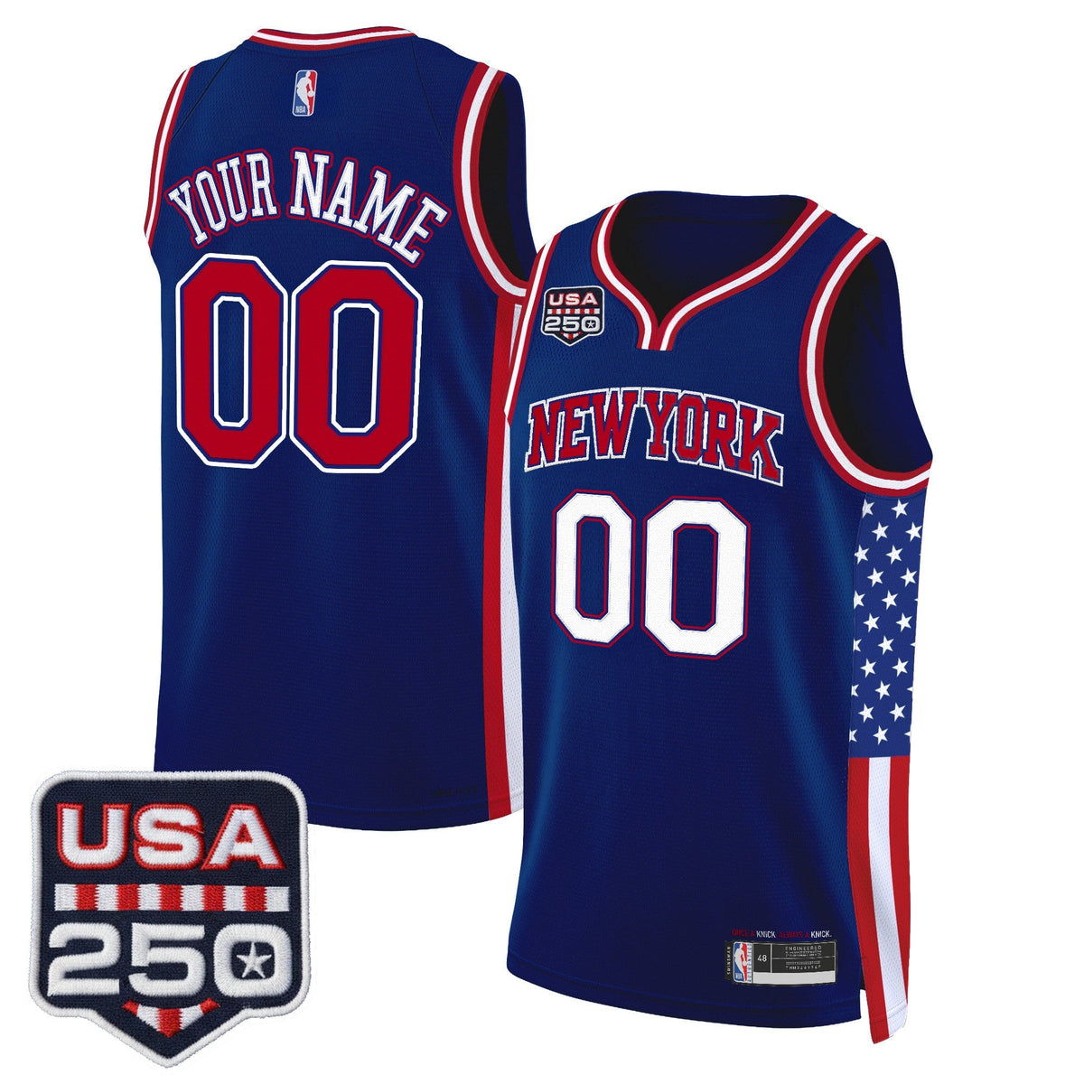 New York Knicks "America 250 Edition" Custom Swingman Jersey - All Stitched product image 3, provided for visual reference