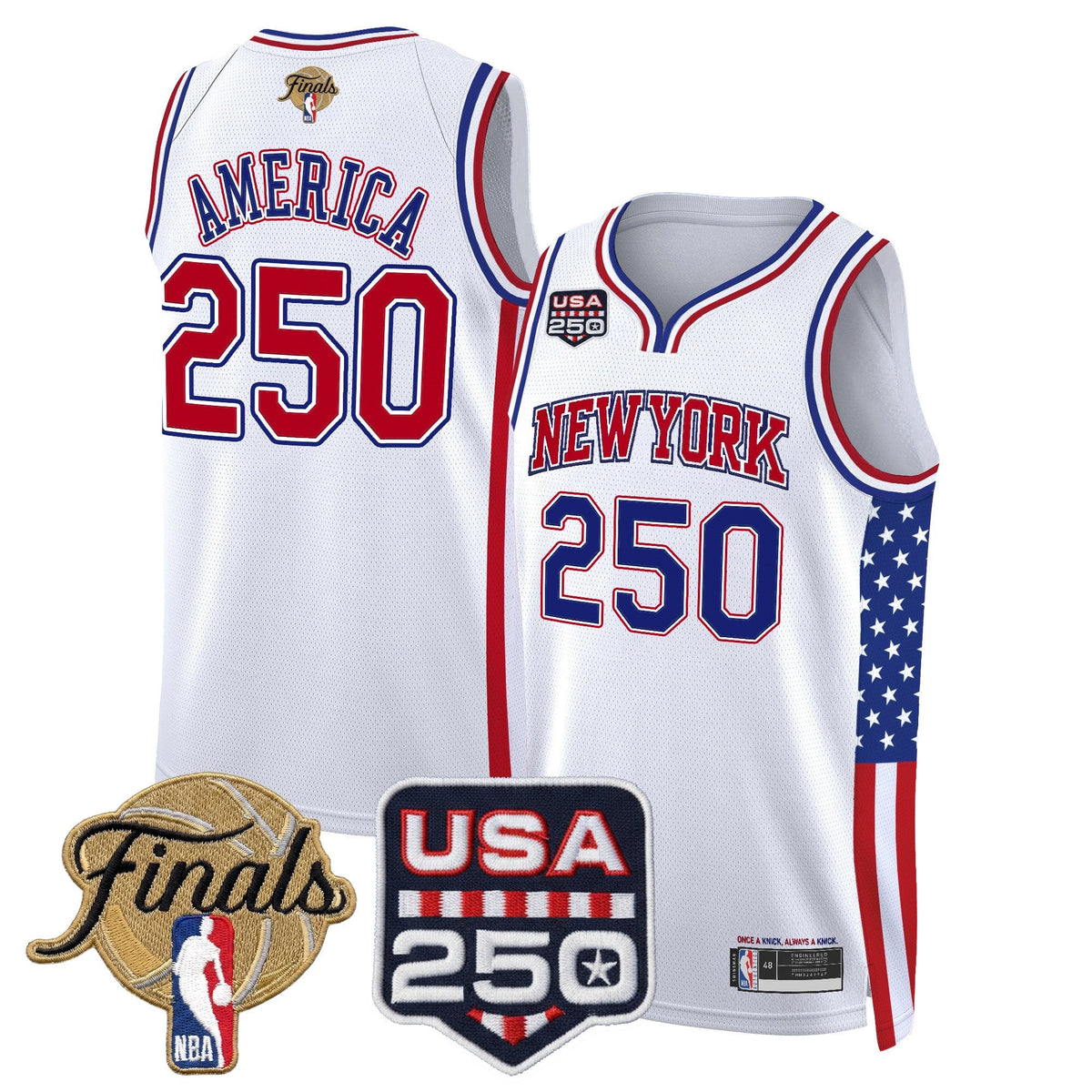 New York Knicks "America 250 Edition" 2026 Finals Patch Swingman Jersey - All Stitched for Men product image 18, provided