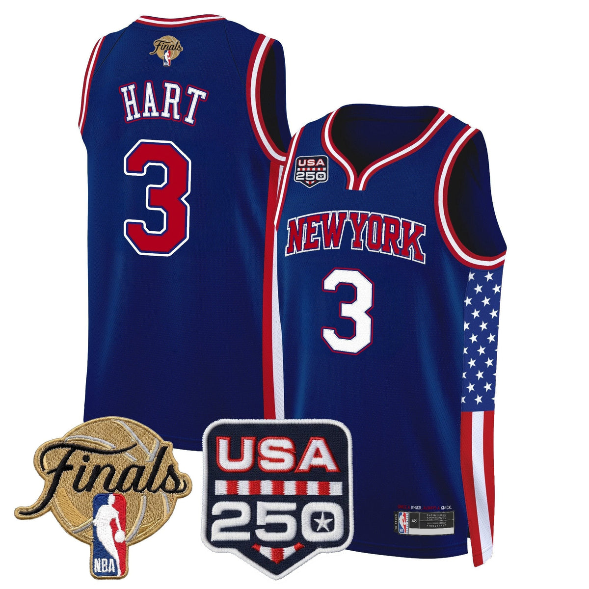 New York Knicks "America 250 Edition" 2026 Finals Patch Swingman Jersey - All Stitched for Men product image 2, provided for