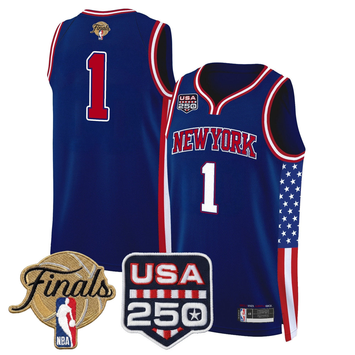 New York Knicks "America 250 Edition" 2026 Finals Patch Swingman Jersey - All Stitched for Men product image 17, provided