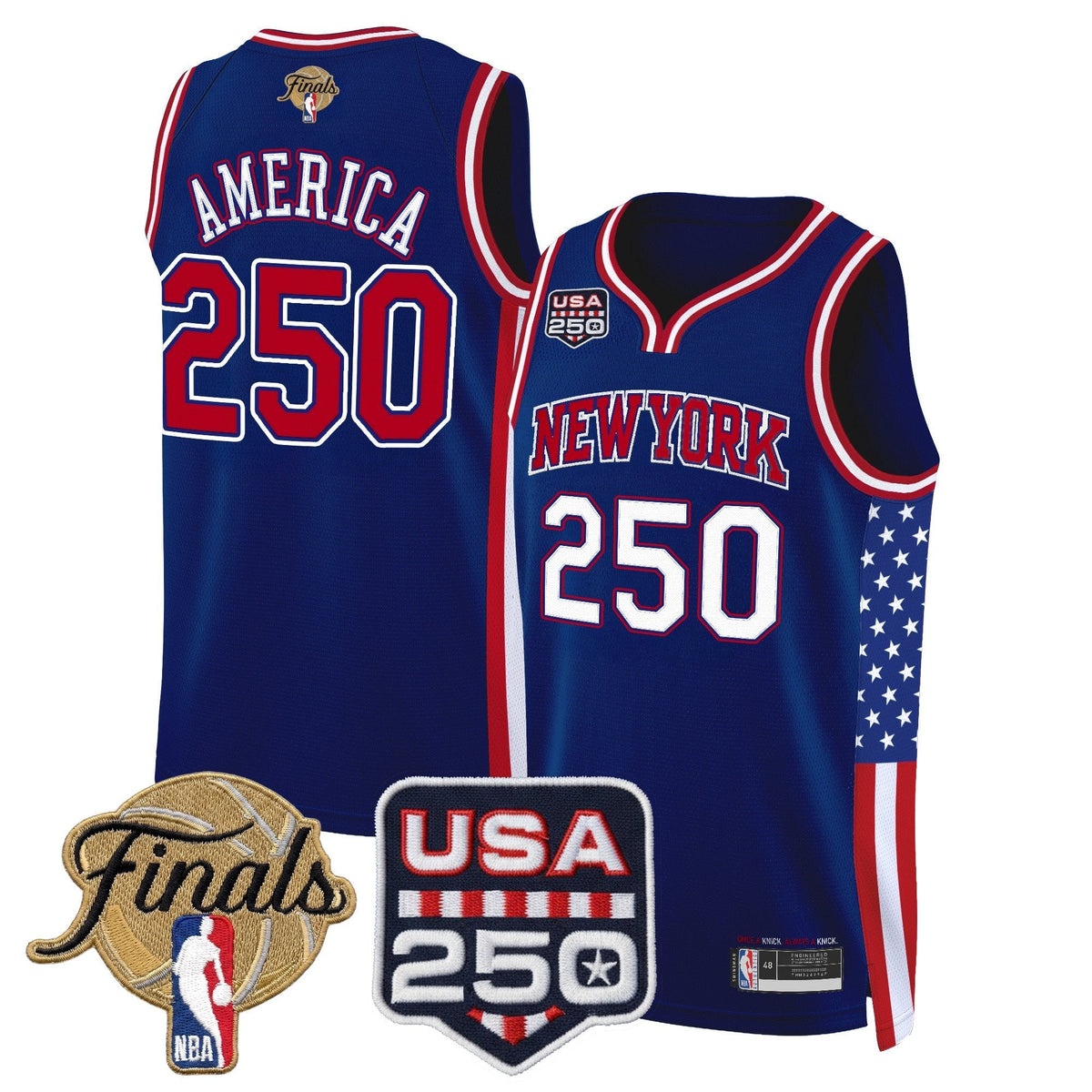 New York Knicks "America 250 Edition" 2026 Finals Patch Swingman Jersey - All Stitched for Men product image 1, provided for
