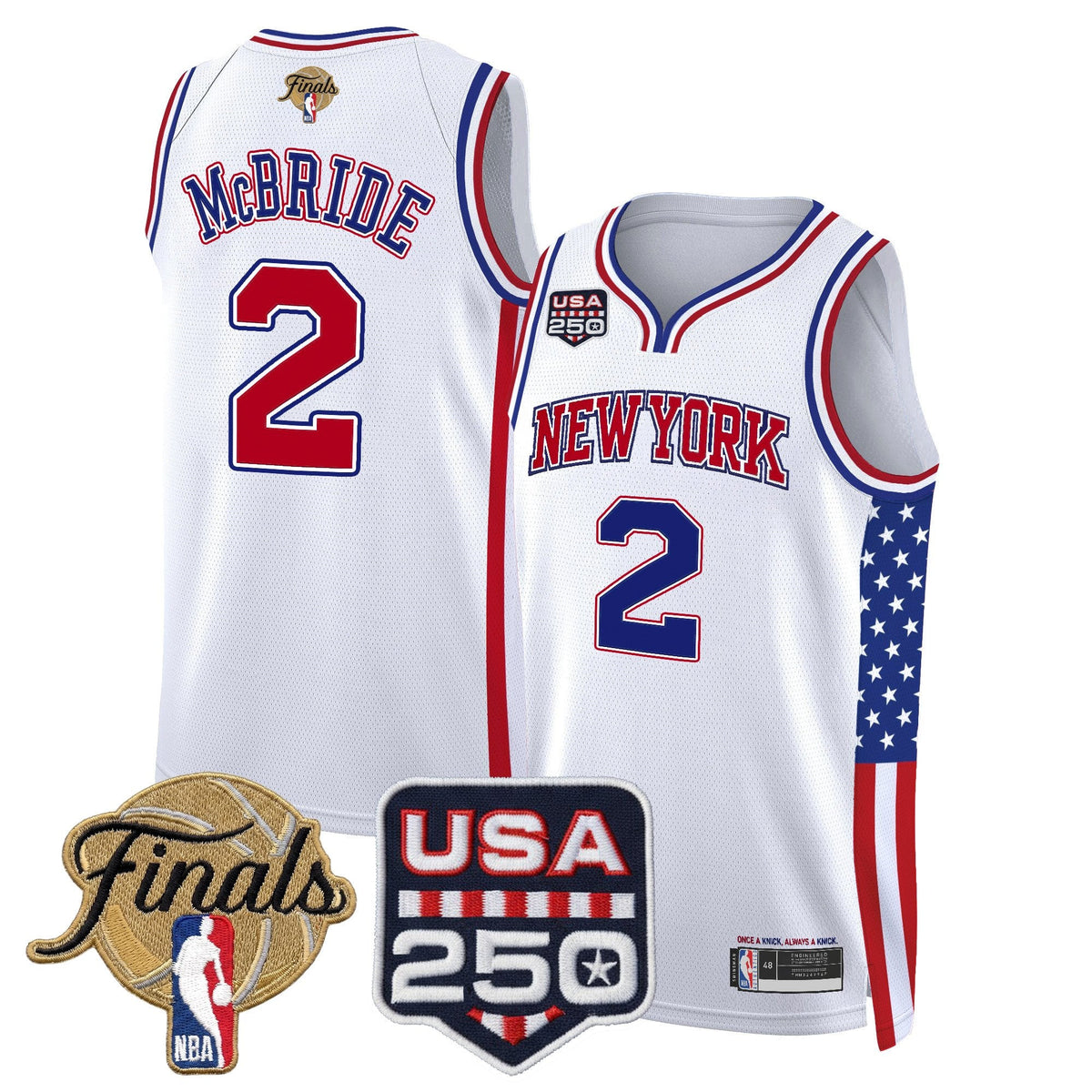 New York Knicks "America 250 Edition" 2026 Finals Patch Swingman Jersey - All Stitched for Men product image 8, provided for