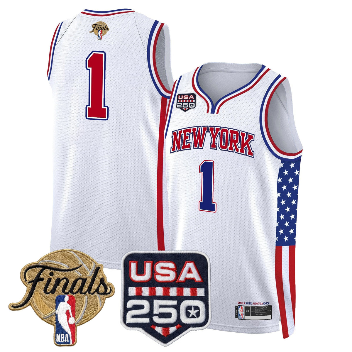 New York Knicks "America 250 Edition" 2026 Finals Patch Swingman Jersey - All Stitched for Men product image 19, provided