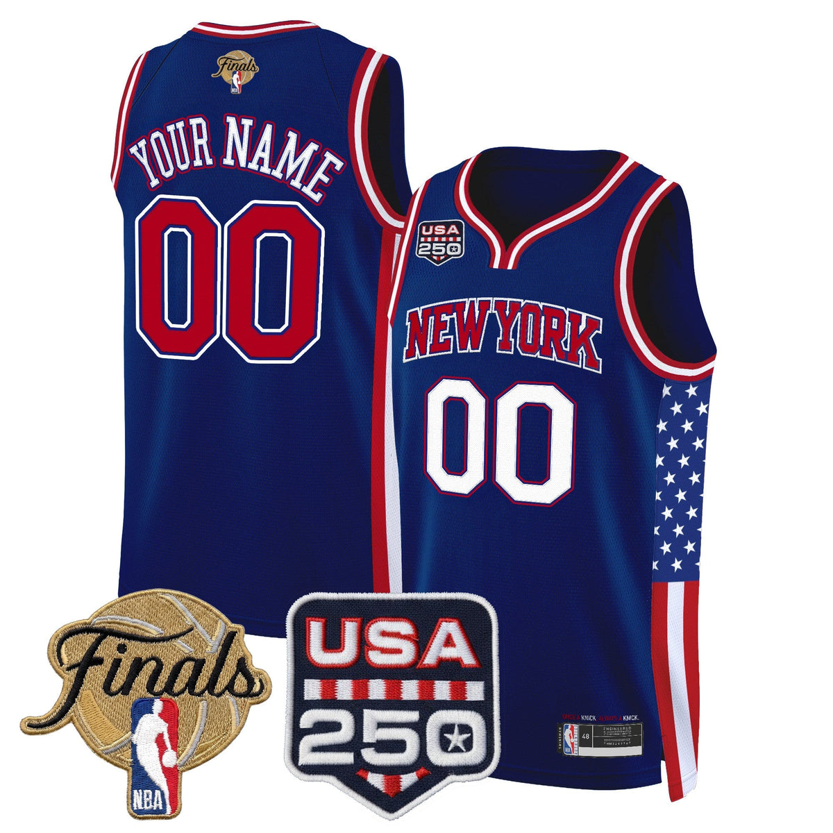New York Knicks "America 250 Edition" 2026 Finals Patch Custom Swingman Jersey - All Stitched product image 3, provided for