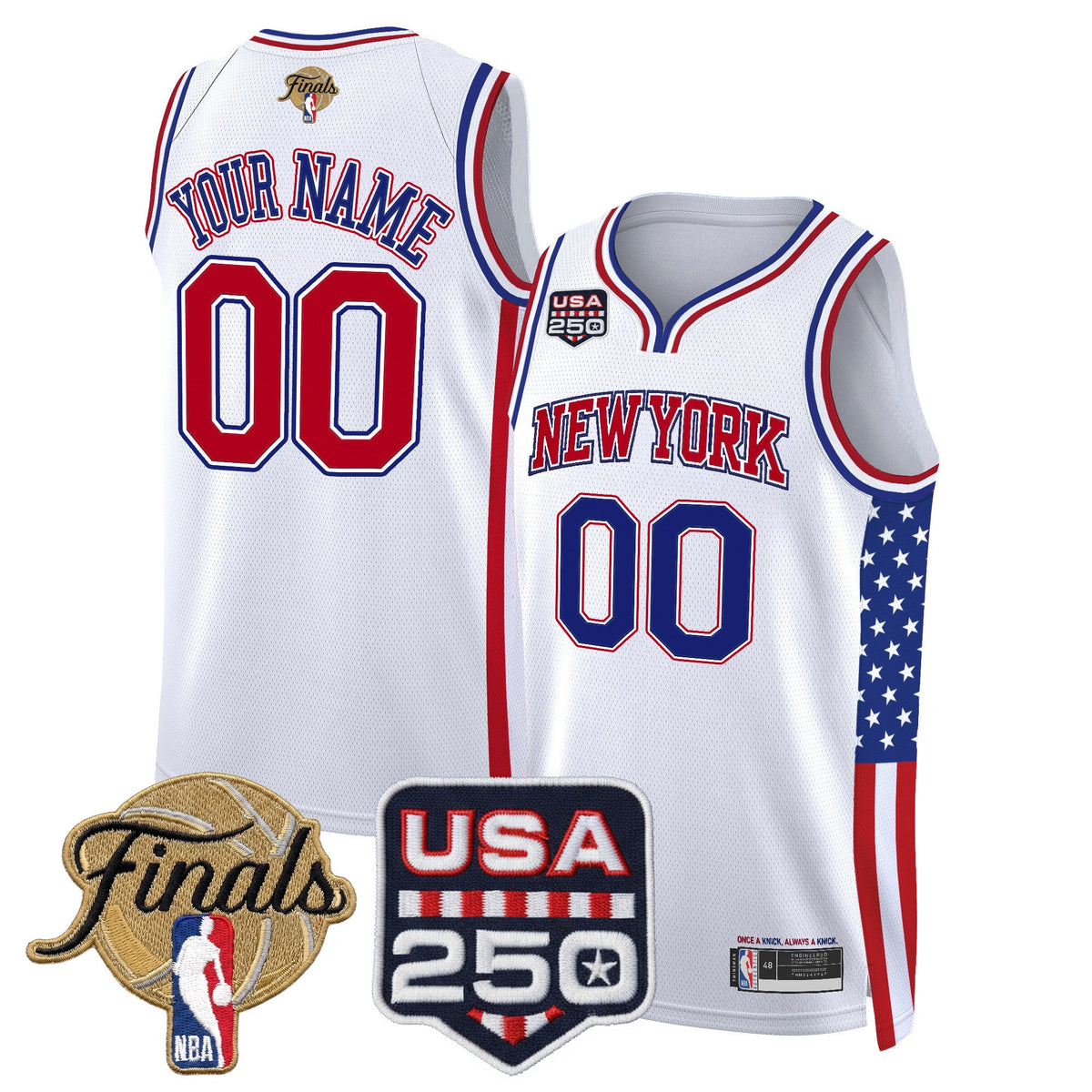 New York Knicks "America 250 Edition" 2026 Finals Patch Custom Swingman Jersey - All Stitched product image 1, provided for