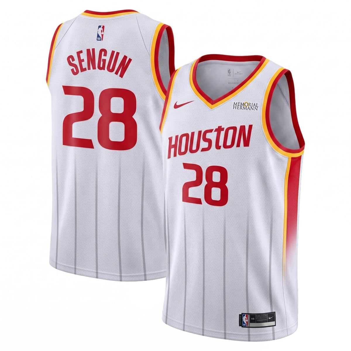 Alperen Şengün #28 HOU Jersey - Stitched product image 1, provided for visual reference and product detail review