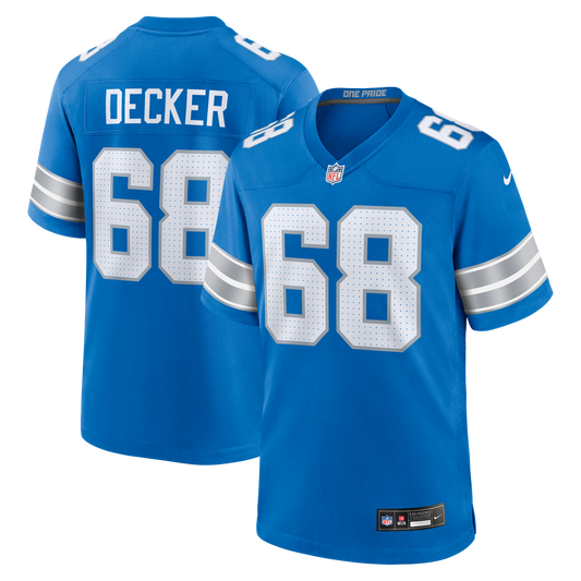 Detroit Lions Taylor Decker Nike Blue Game Jersey product image 1
