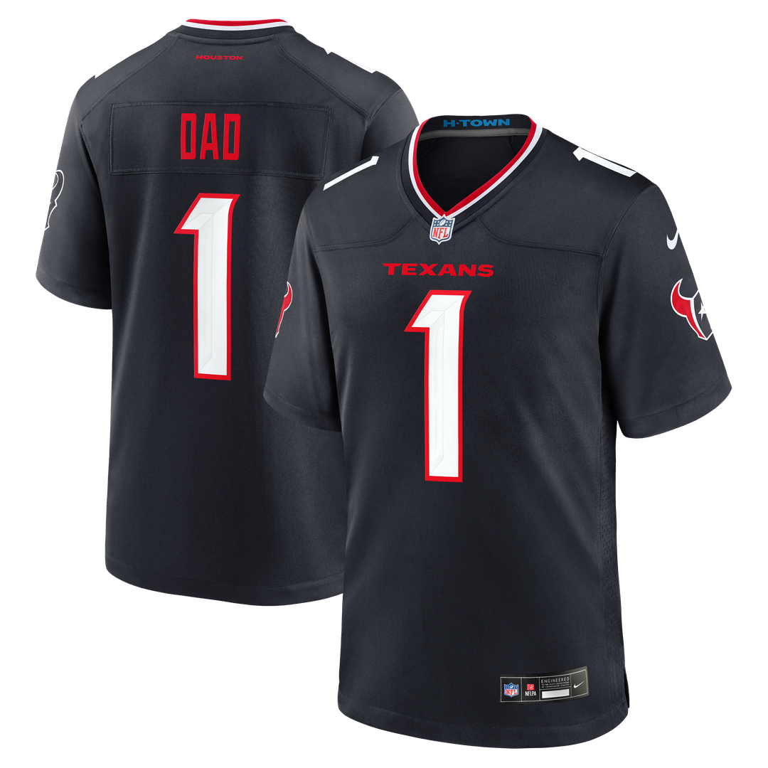 Houston Texans Nike Navy #1 Dad Game Jersey product image 1