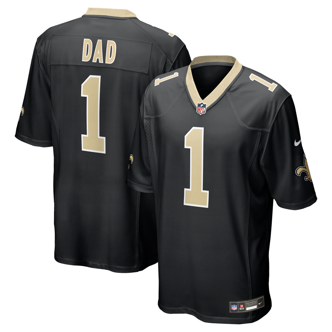 New Orleans Saints Number 1 Dad Nike Black Game Jersey product image 1