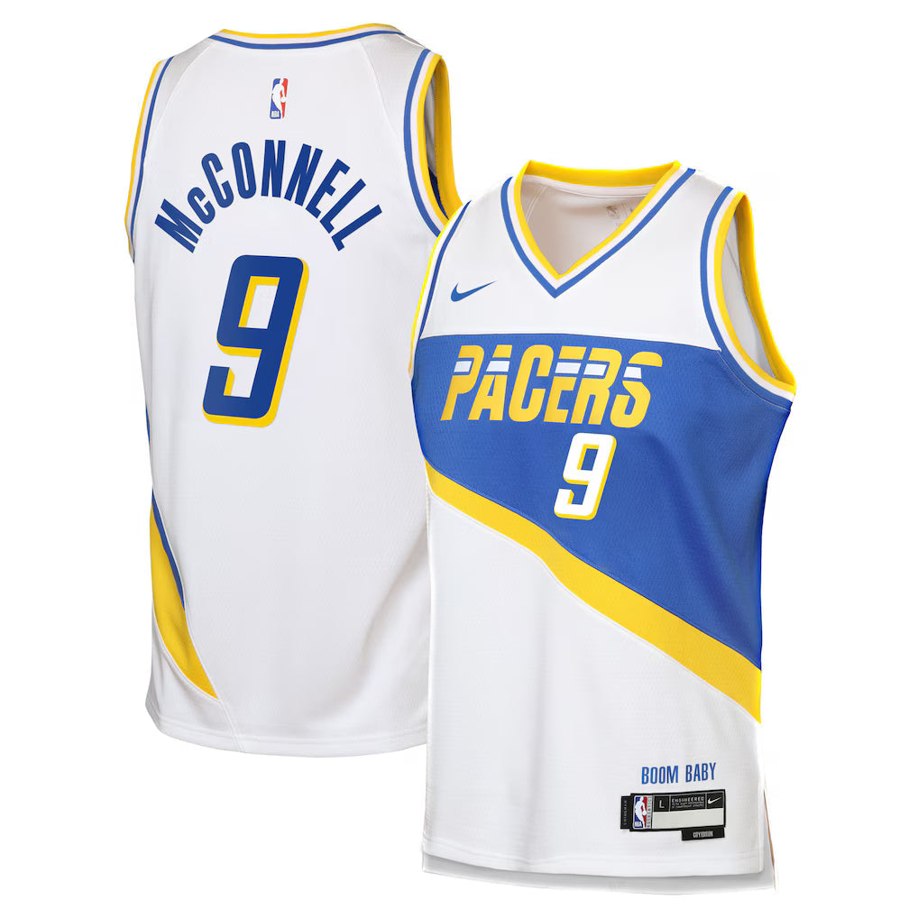 T.J. McConnell Indiana Pacers Unisex 2025/26 Swingman Jersey - White - City Edition product image 1, provided for visual