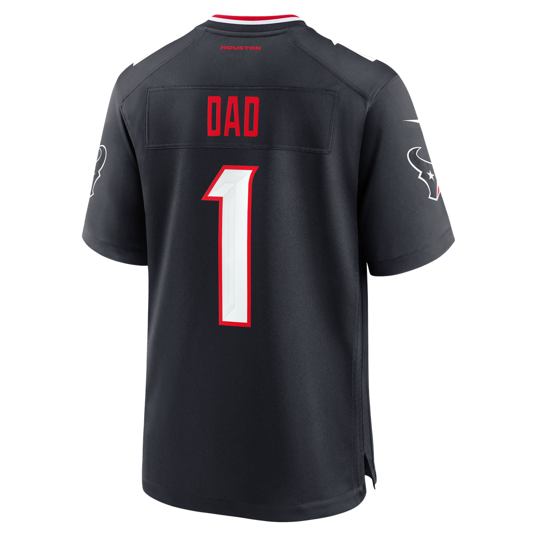 Houston Texans Nike Navy #1 Dad Game Jersey product image 3