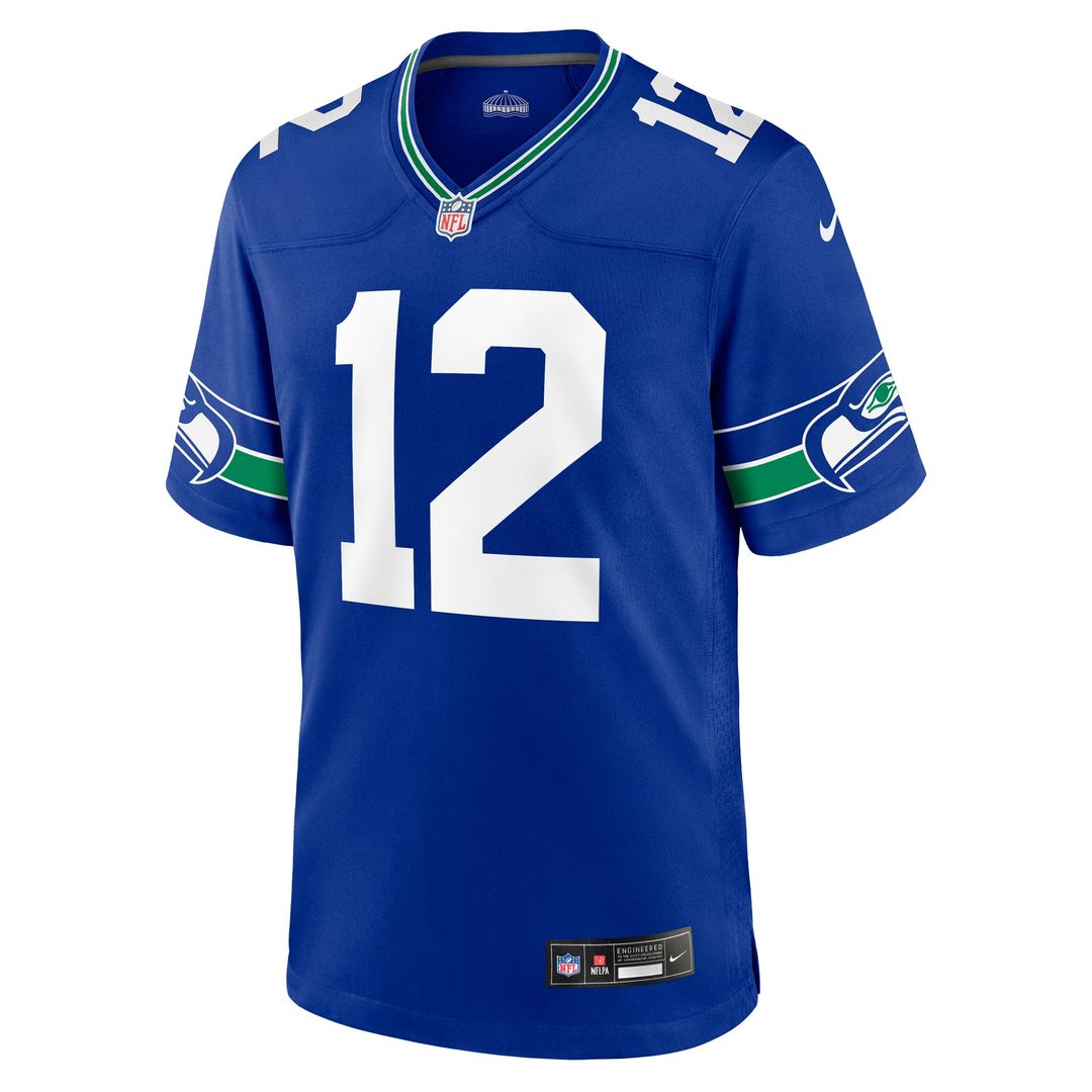 Seattle Seahawks 12s Nike Royal Throwback Game Jersey product image 2