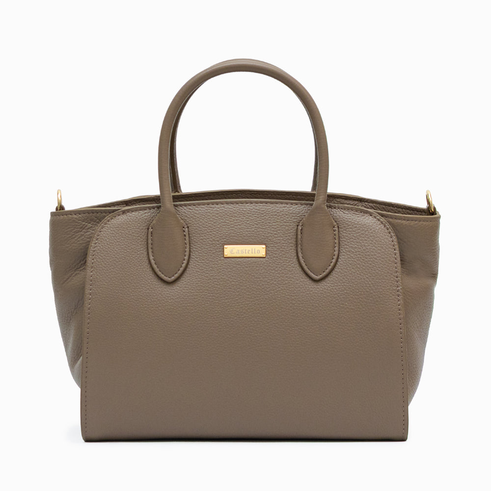 Castello Nappa Leather Tote cum Shoulder Bag - Ash Grey (3702)
