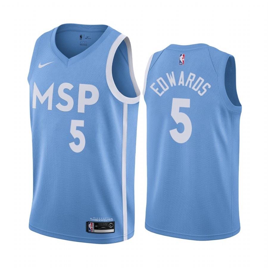 Anthony Edwards Minnesota Timberwolves Unisex Swingman Jersey - City Edition - Blue product image 1, provided for visual