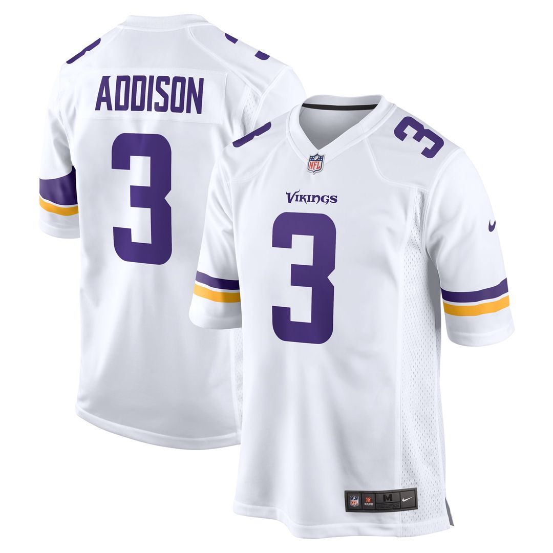 Minnesota Vikings Jordan Addison Nike White Away Game Jersey product image 1