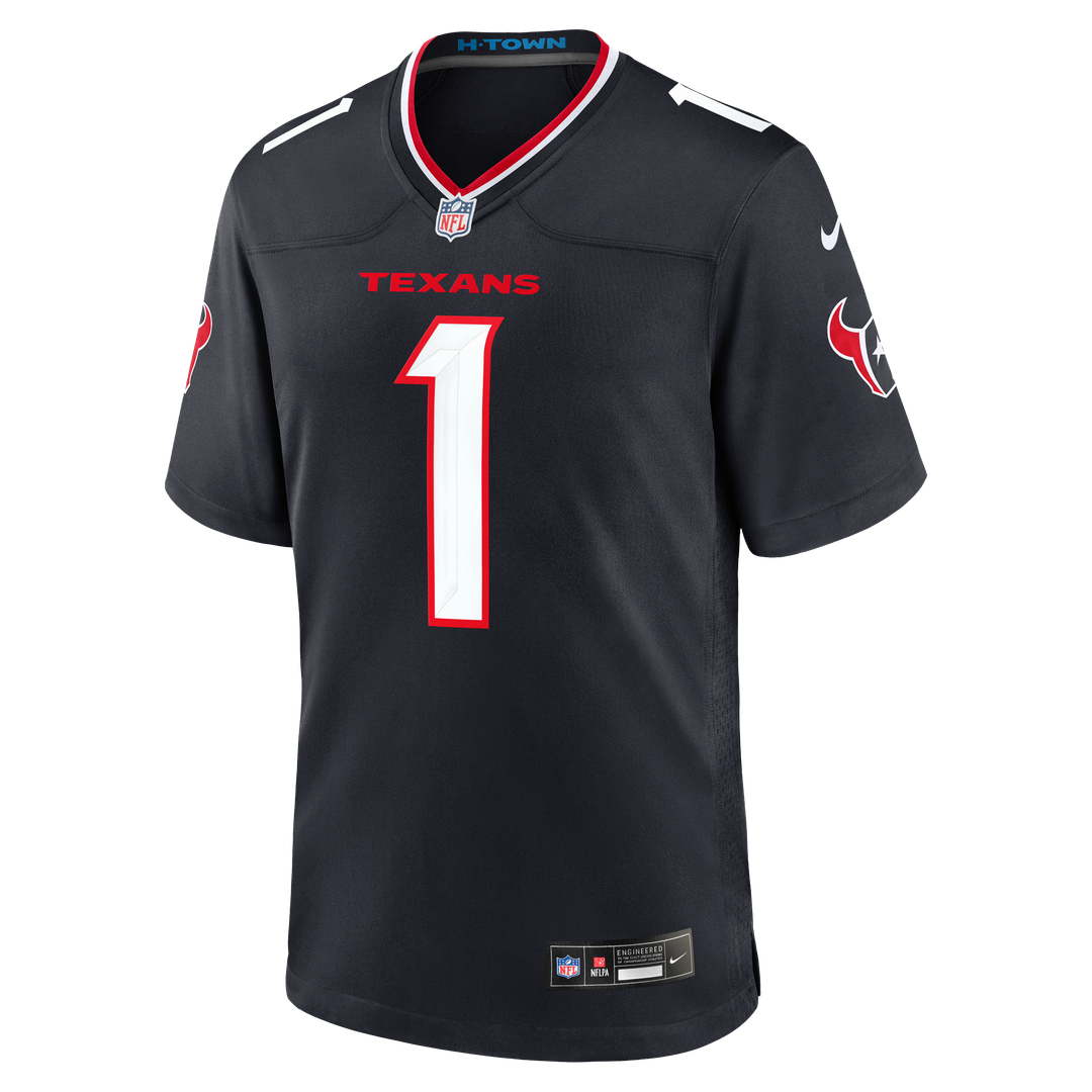 Houston Texans Nike Navy #1 Dad Game Jersey product image 2