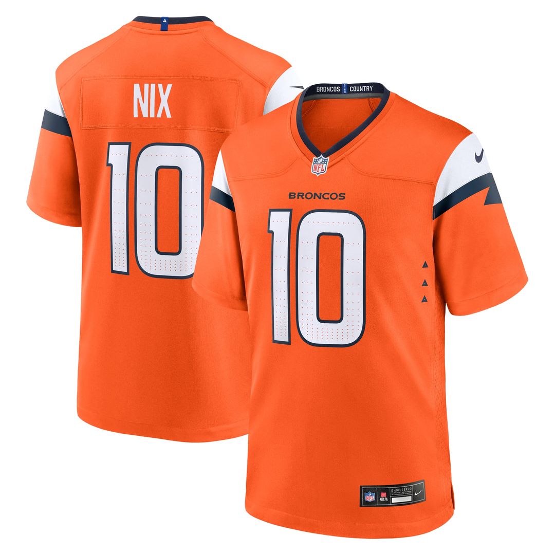 Denver Broncos Bo Nix Nike Orange Game Jersey product image 11
