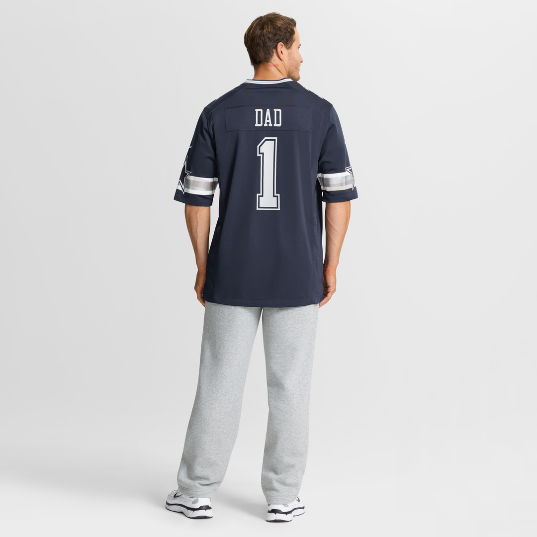 Dallas Cowboys Number 1 Dad Nike Navy Game Jersey product image 8