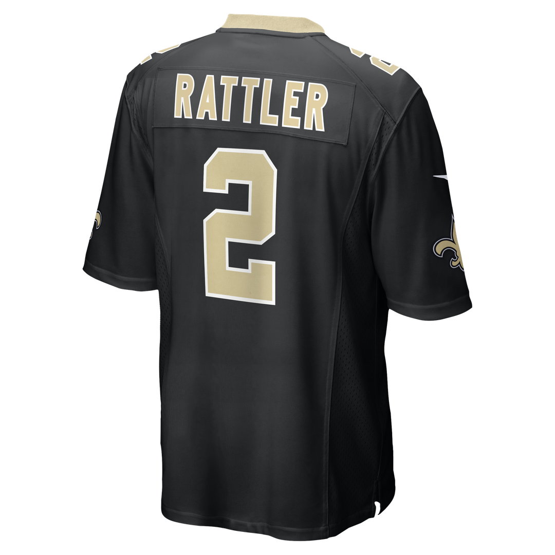 New Orleans Saints Spencer Rattler Nike Black Game Jersey product image 3