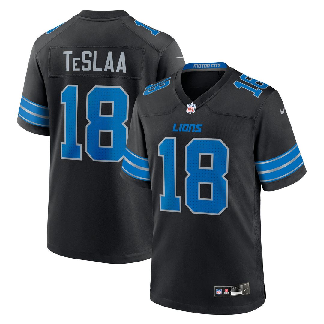 Detroit Lions Isaac TeSlaa Nike Black Alternate Game Jersey product image 7