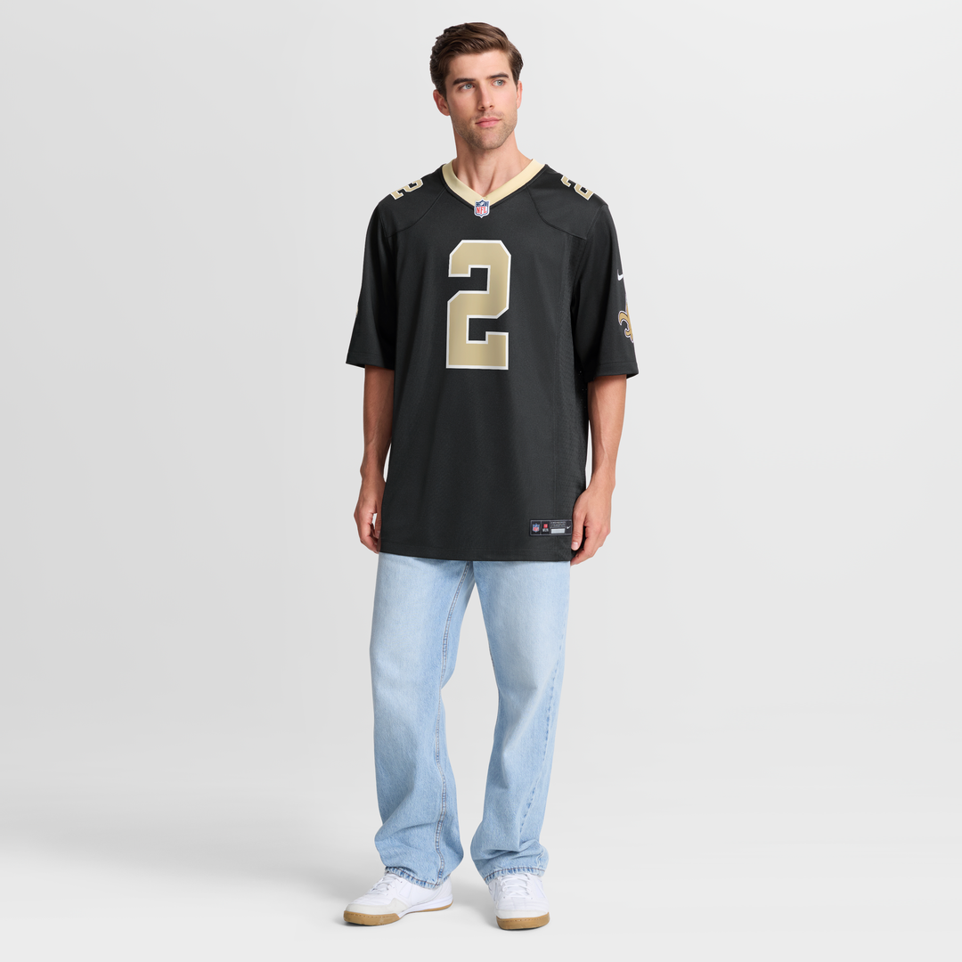 New Orleans Saints Spencer Rattler Nike Black Game Jersey product image 7
