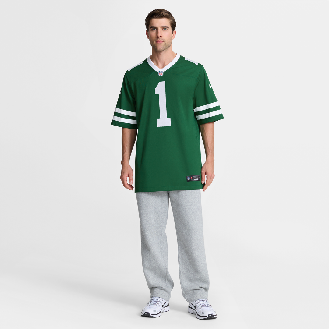 New York Jets Number 1 Groom Nike Legacy Green Game Jersey product image 7