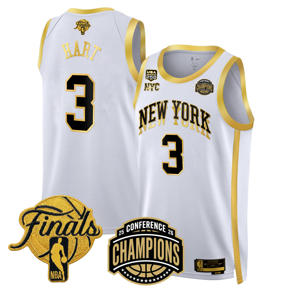NYK 2026 Finals Limited Gold Jersey V2 - Stitched product image 1, provided for visual reference and product detail review