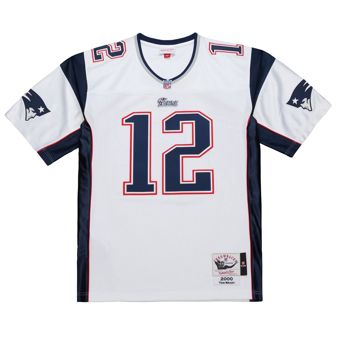 New England Patriots Tom Brady Mitchell & Ness White 2000 product image 1