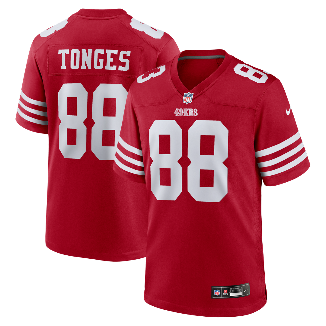 San Francisco 49ers Jake Tonges Nike Scarlet Game Jersey product image 1