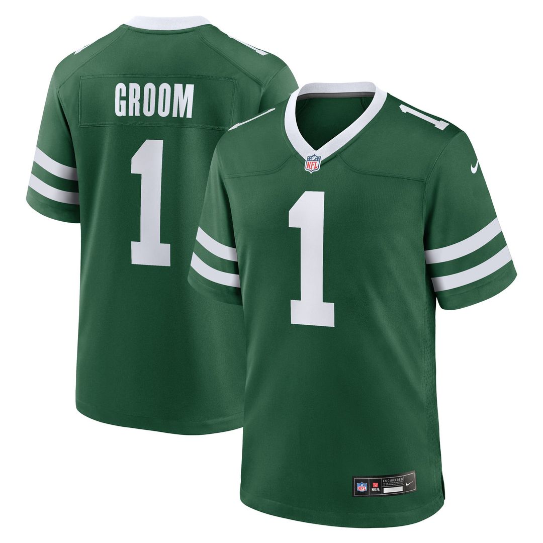 New York Jets Number 1 Groom Nike Legacy Green Game Jersey product image 1