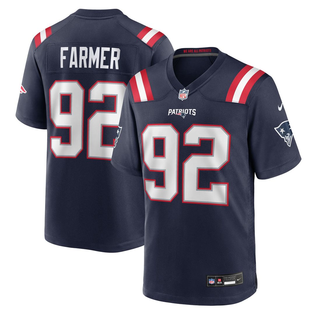 New England Patriots Joshua Farmer Nike Navy Game Jersey product image 1