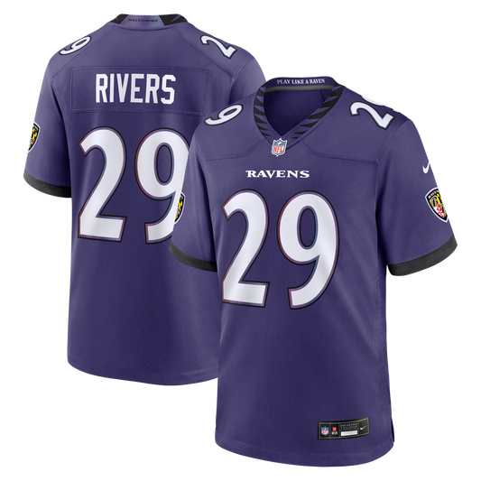 Baltimore Ravens Chandler Rivers Nike Purple Game Jersey product image 1