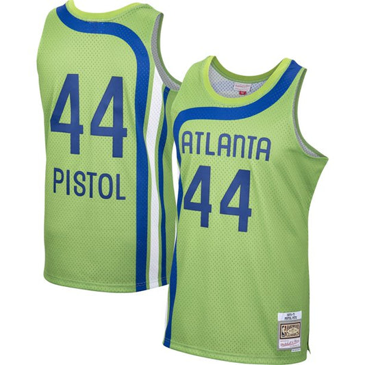 Atlanta Hawks Green "Pistol" Pete Maravich Mitchell & Ness 1970-71 Hardwood Classics Swingman Jersey for Men product image