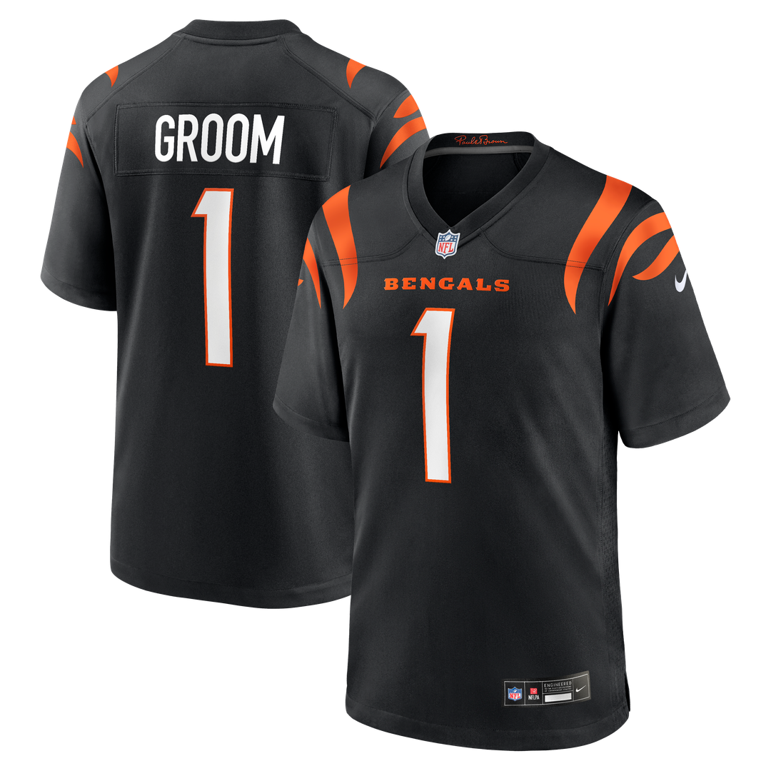 Cincinnati Bengals Number 1 Groom Nike Black Game Jersey product image 1