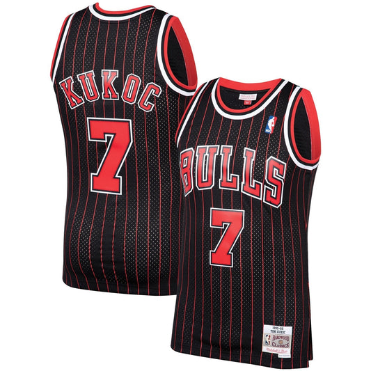 Toni Kukoc Chicago Bulls 1995/96 Black Hardwood Classics Swingman Basketball Jersey product image 1, provided for visual