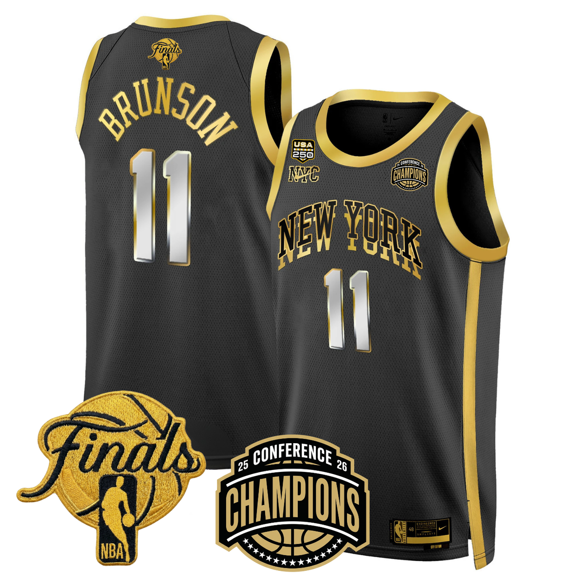 NYK 2026 Finals Limited Gold Jersey V2 - Stitched product image 2, provided for visual reference and product detail review