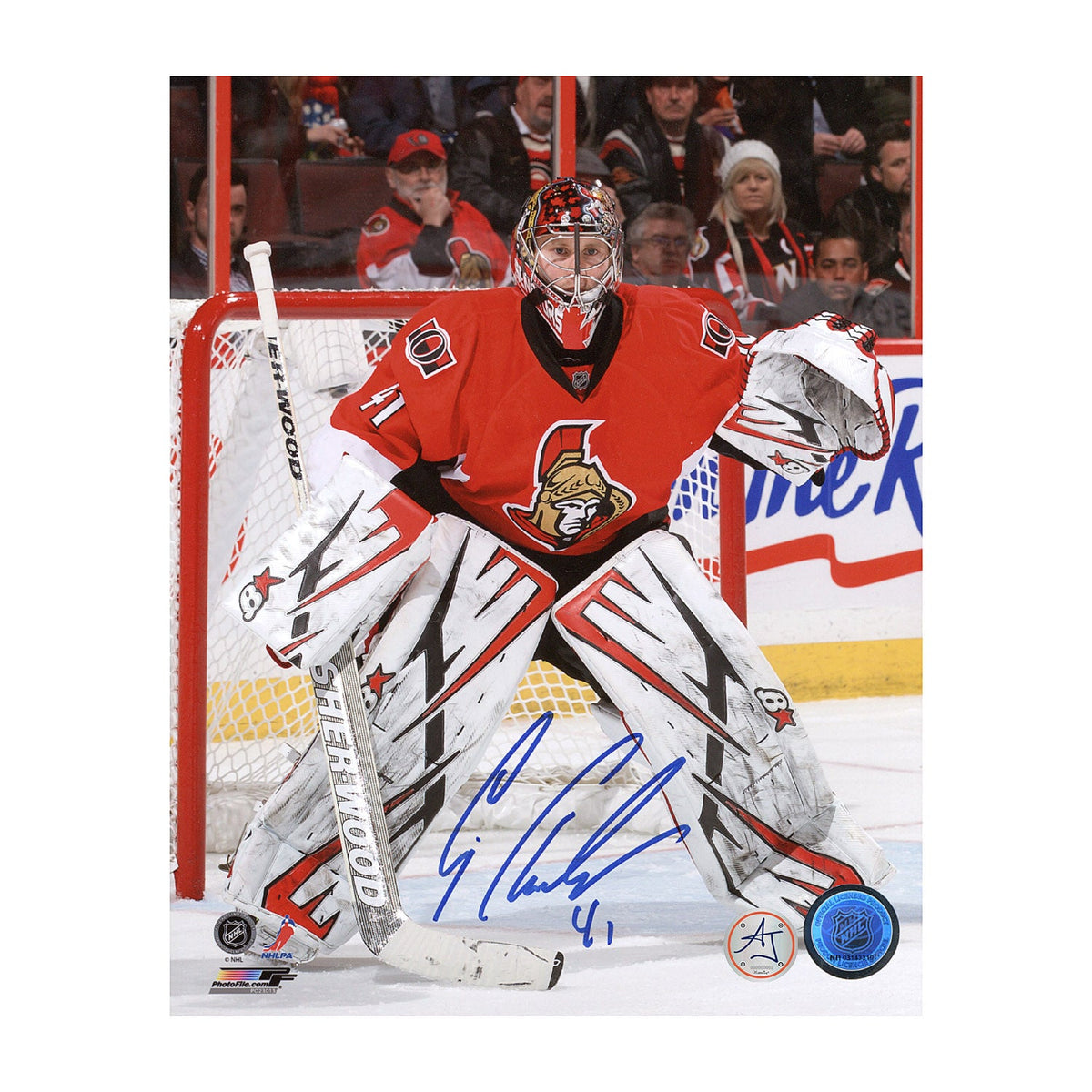 Craig Anderson Autographed Ottawa Senators Between The Pipes 8x10 Photo product image 1, provided for visual reference and