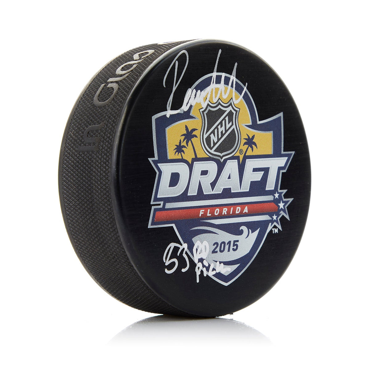 Rasmus Andersson Signed 2015 NHL Entry Draft Puck with 53th Pick Note product image 1, provided for visual reference and